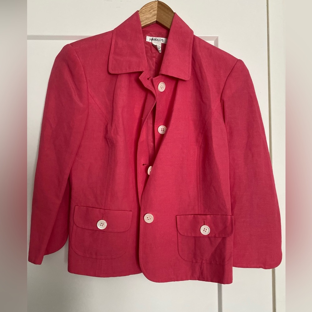 Vintage Harold’s linen jacket, bright pink